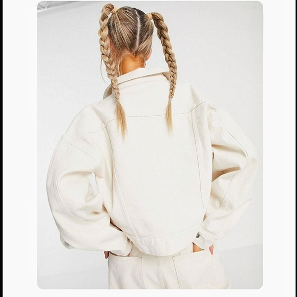 NWT Collision Oversized Denim Jacket in Ecru - Picture 3 of 3